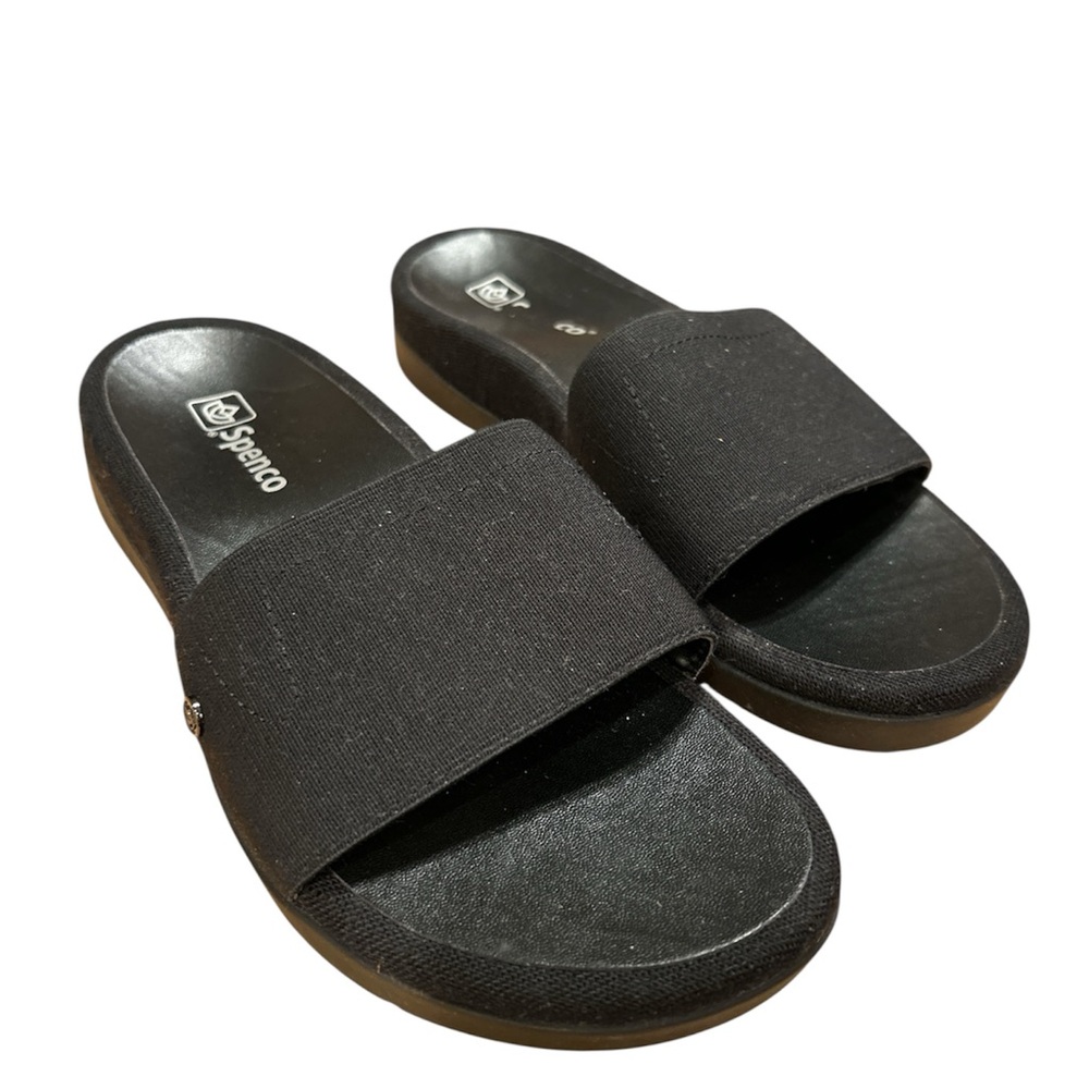 Spenco Black Orthotic Slide Sandals Sunset Comfort Women’s Size 8